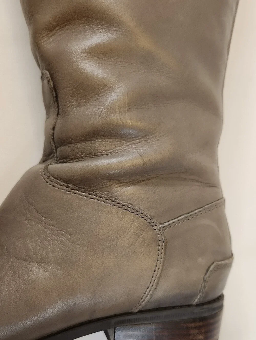 Wide Calf Delman Over-the-Knee Leather Boots in Grey